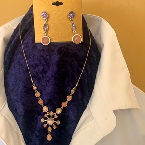 Jewelry Bundle; 1 pr earrings; 2  necklaces